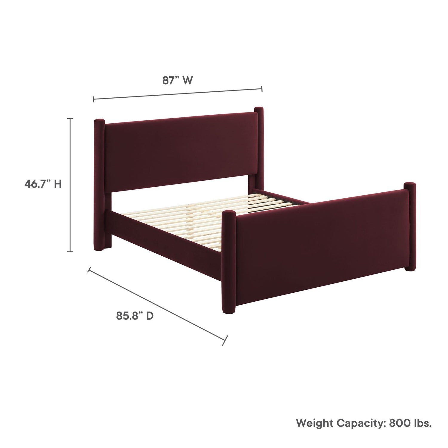 Rael Performance Velvet Platform Bed by Modway