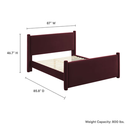 Rael Performance Velvet Platform Bed by Modway