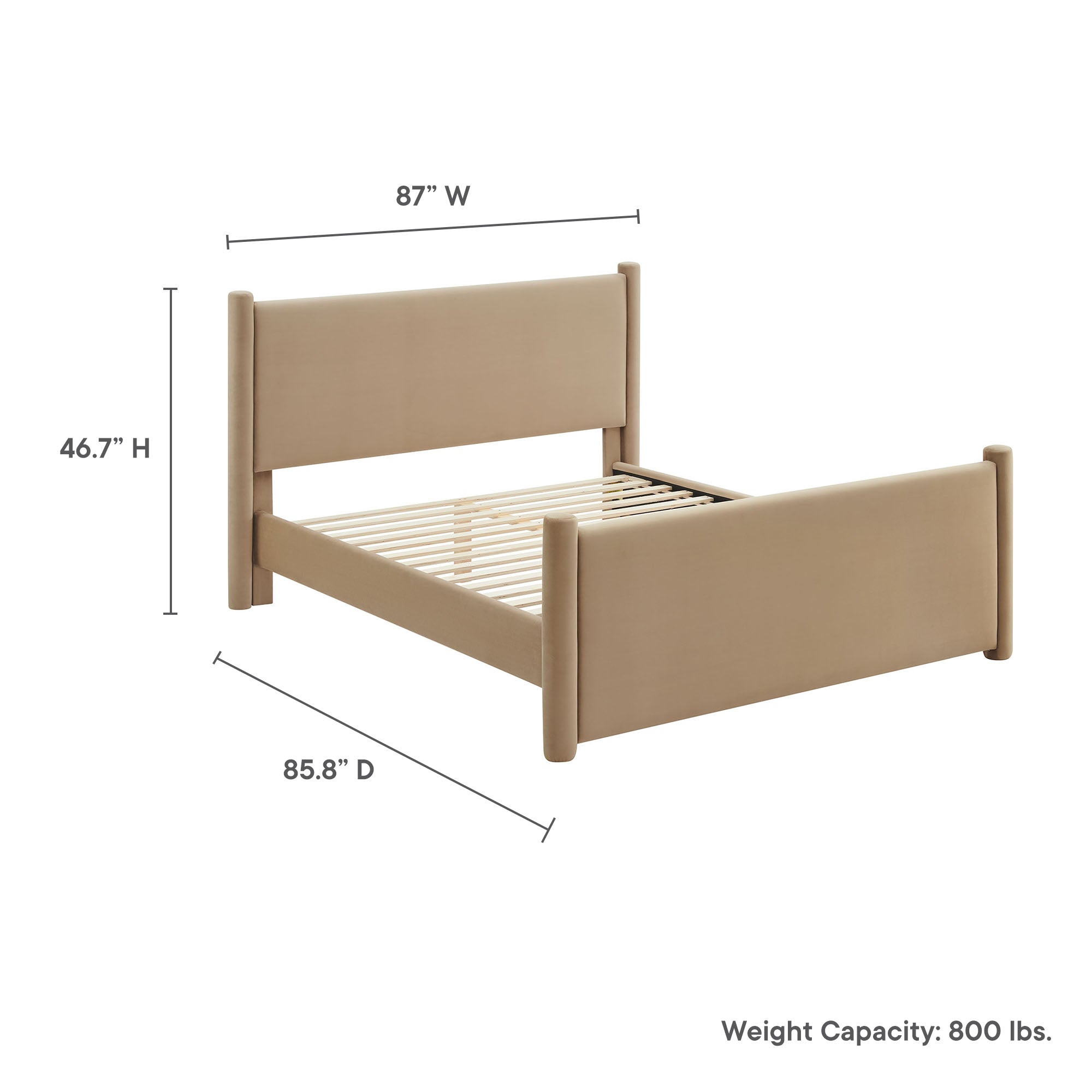 Rael Performance Velvet Platform Bed by Modway