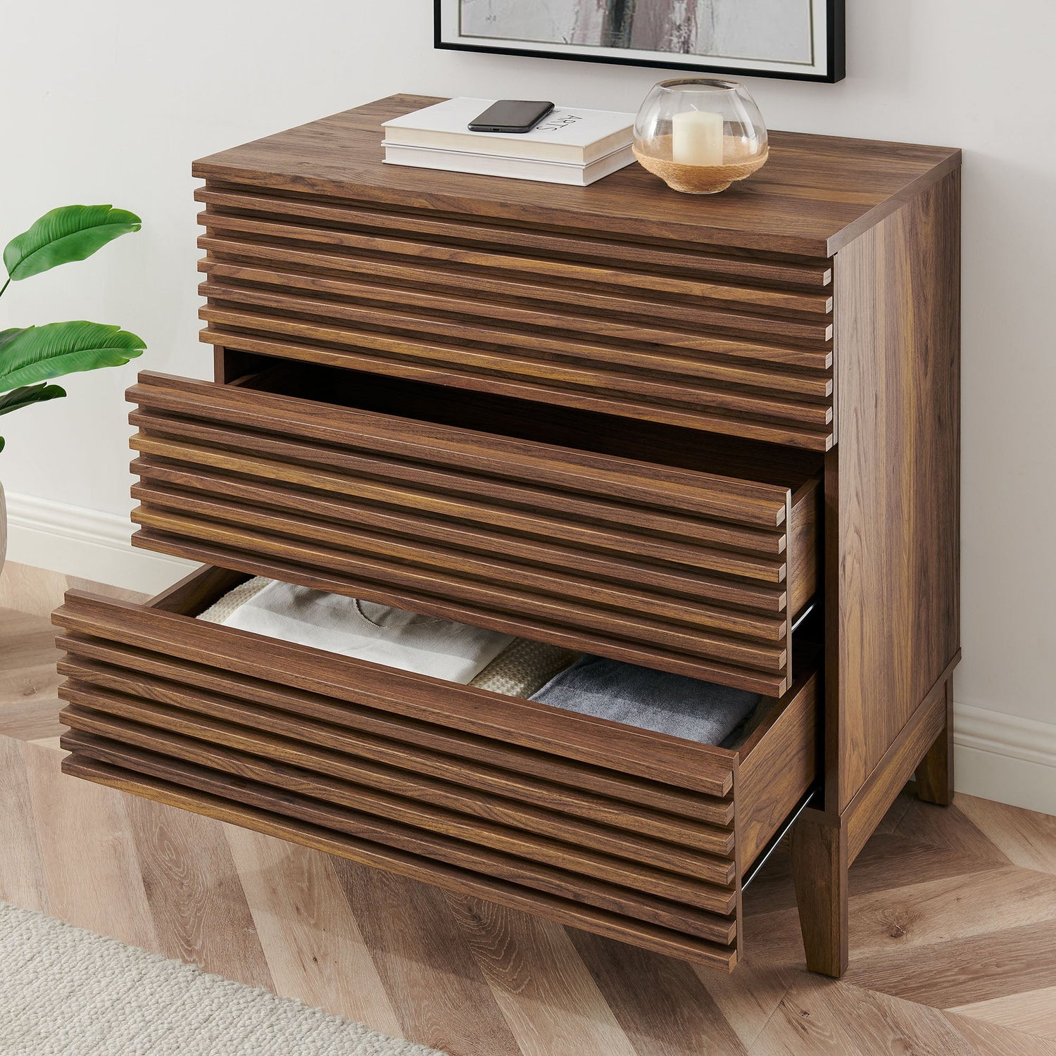 Render Large 3-Drawer Nightstand By HouseBean