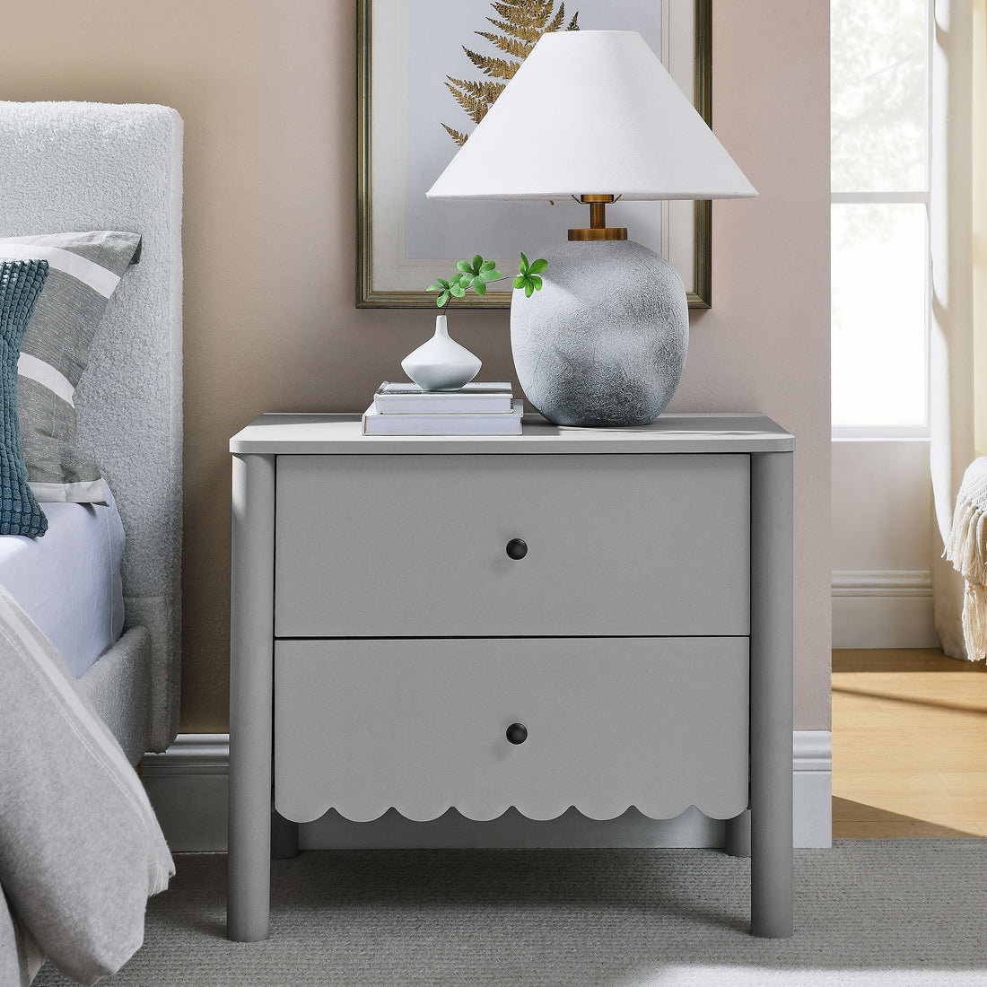 Emmeline Scalloped 2-Drawer Nightstand by Modway