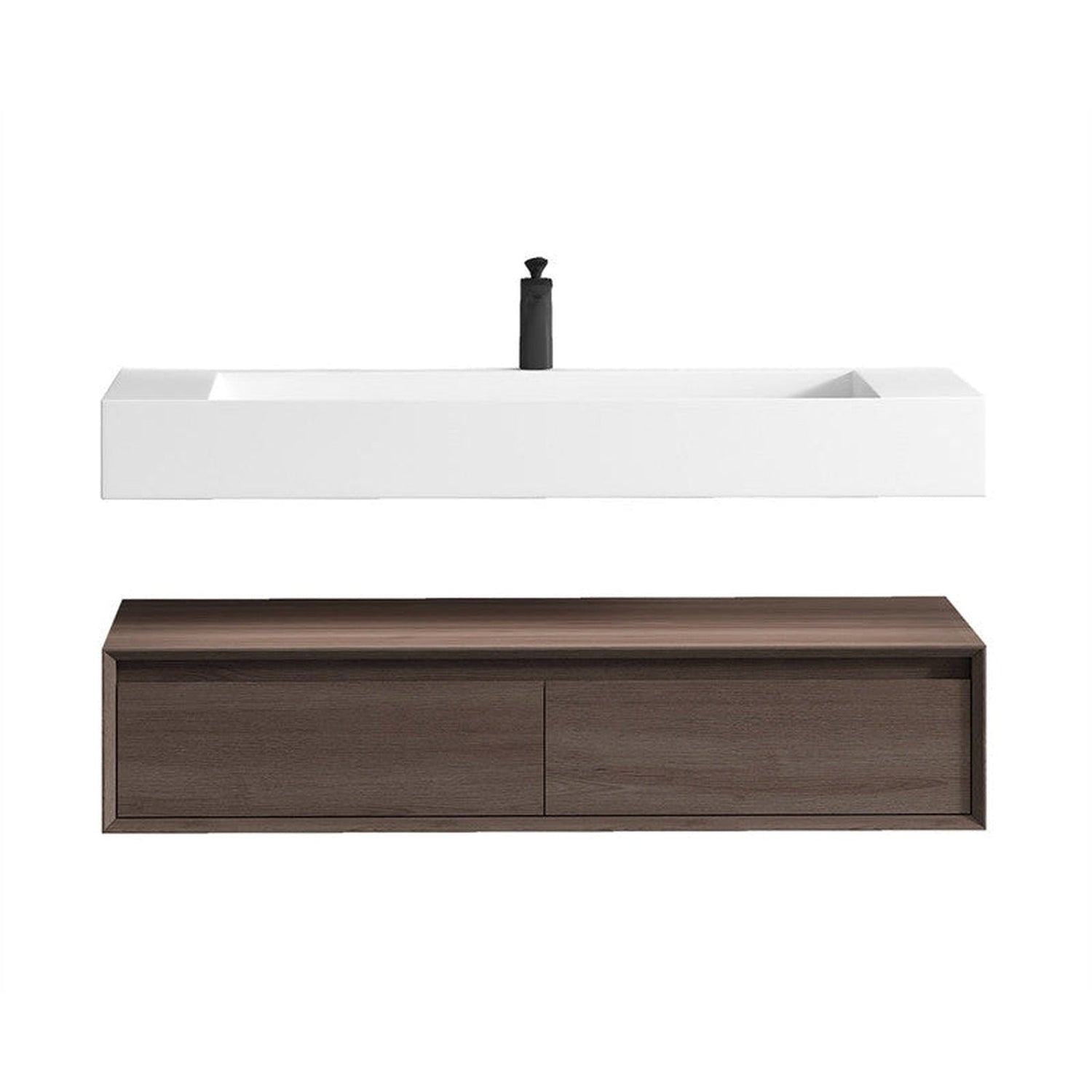 Aria 48&quot; Red Oak Floating Vanity With Single Reinforced White Acrylic Sink