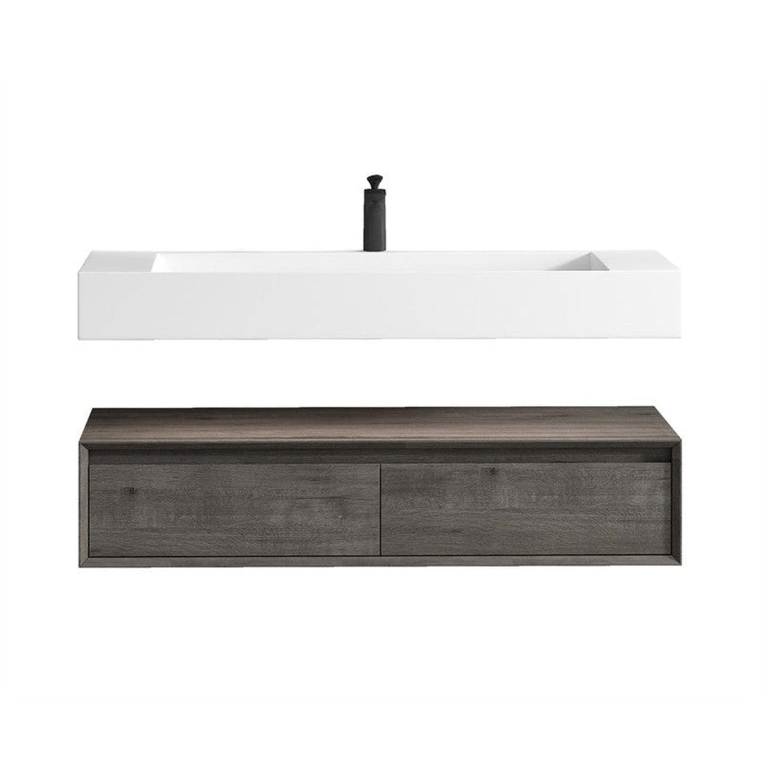 Aria 48&quot; Smoke Oak Floating Vanity With Single Reinforced White Acrylic Sink