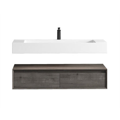 Aria 48&quot; Smoke Oak Floating Vanity With Single Reinforced White Acrylic Sink