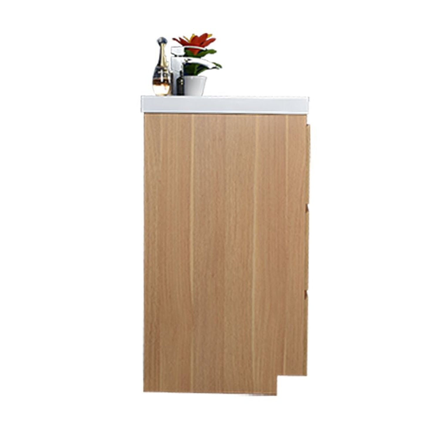 Elysian 30&quot; White Oak Freestanding Vanity With Single Reinforced White Acrylic Sink