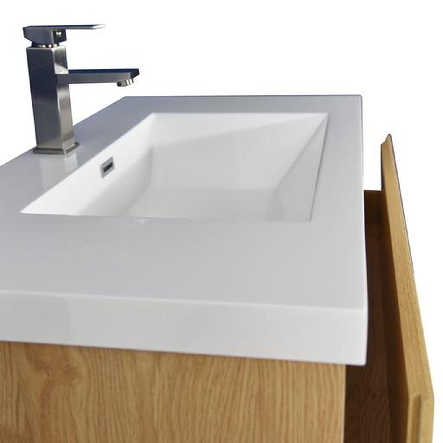 Elysian 36&quot; New England Oak Freestanding Vanity With Single Reinforced White Acrylic Sink