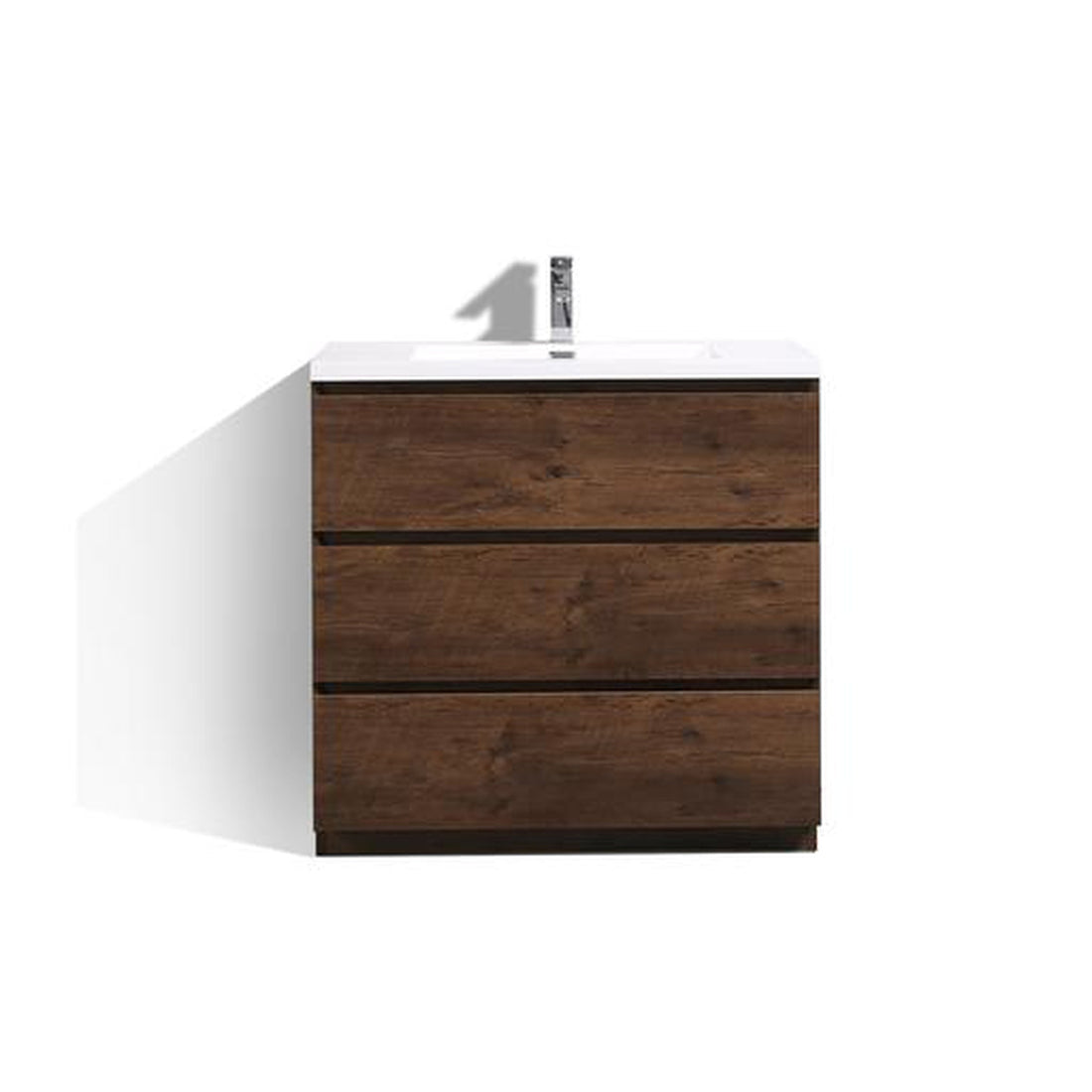 Elysian 36&quot; Rosewood Freestanding Vanity With Single Reinforced White Acrylic Sink