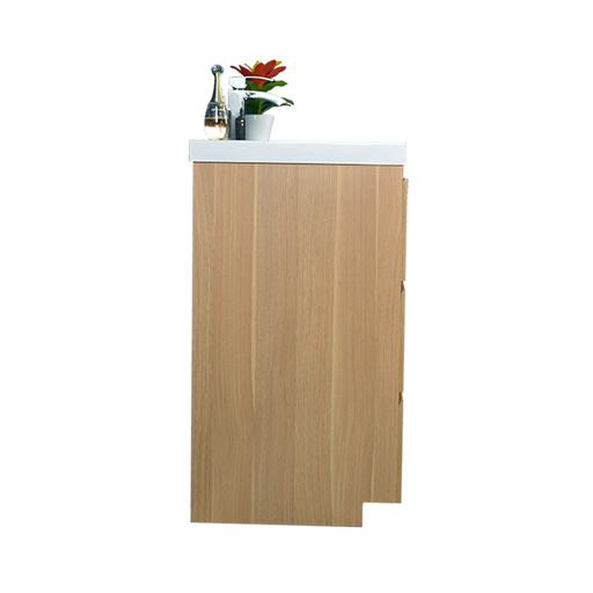 Elysian 36&quot; White Oak Freestanding Vanity With Single Reinforced White Acrylic Sink