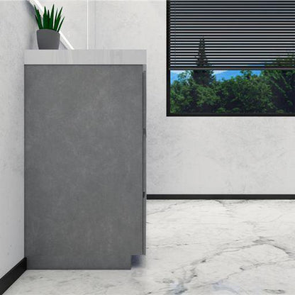 Elysian 48&quot; Cement Gray Freestanding Vanity With Single Reinforced White Acrylic Sink