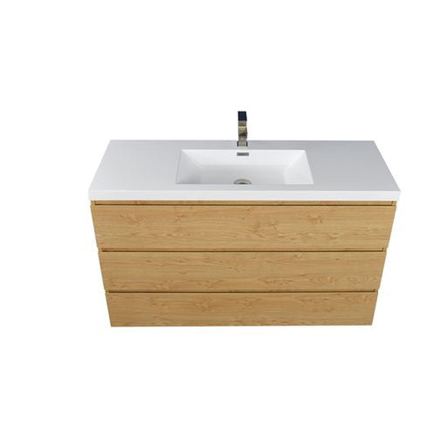 Elysian 48&quot; New England Oak Freestanding Vanity With Single Reinforced White Acrylic Sink