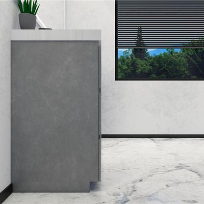 Elysian 60&quot; Cement Gray Freestanding Vanity With Double Reinforced White Acrylic Sinks