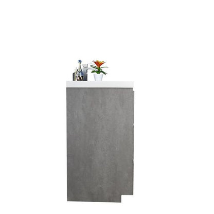 Elysian 60&quot; Cement Gray Freestanding Vanity With Single Reinforced White Acrylic Sink