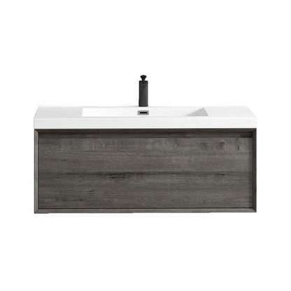 Bellezza 42&quot; Smoke Oak Wall-Mounted Vanity With Single Reinforced White Acrylic Sink