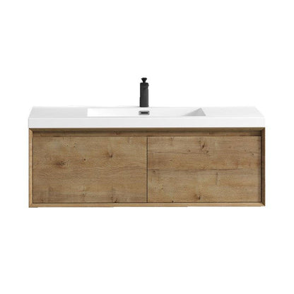 Bellezza 48&quot; White Oak Wall-Mounted Vanity With Single Reinforced White Acrylic Sink