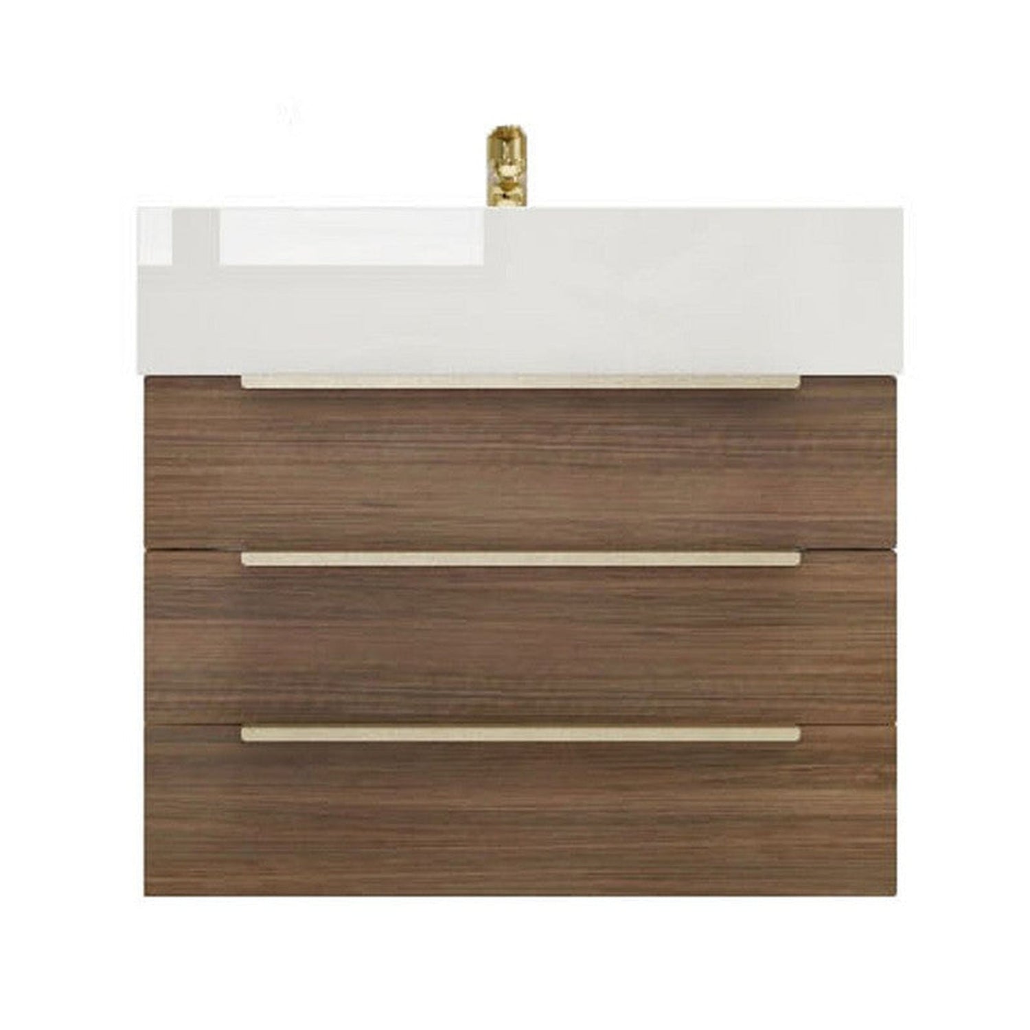 Elara 24&quot; Rosewood Wall-Mounted Vanity With Single Reinforced White Acrylic Sink