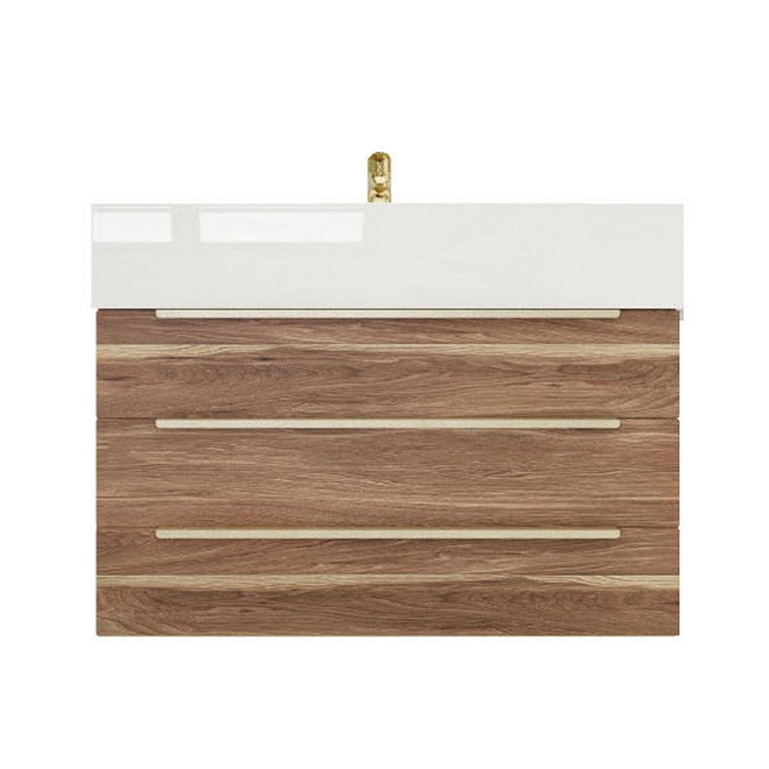 Elara 30&quot; White Oak Wall-Mounted Vanity With Single Reinforced White Acrylic Sink