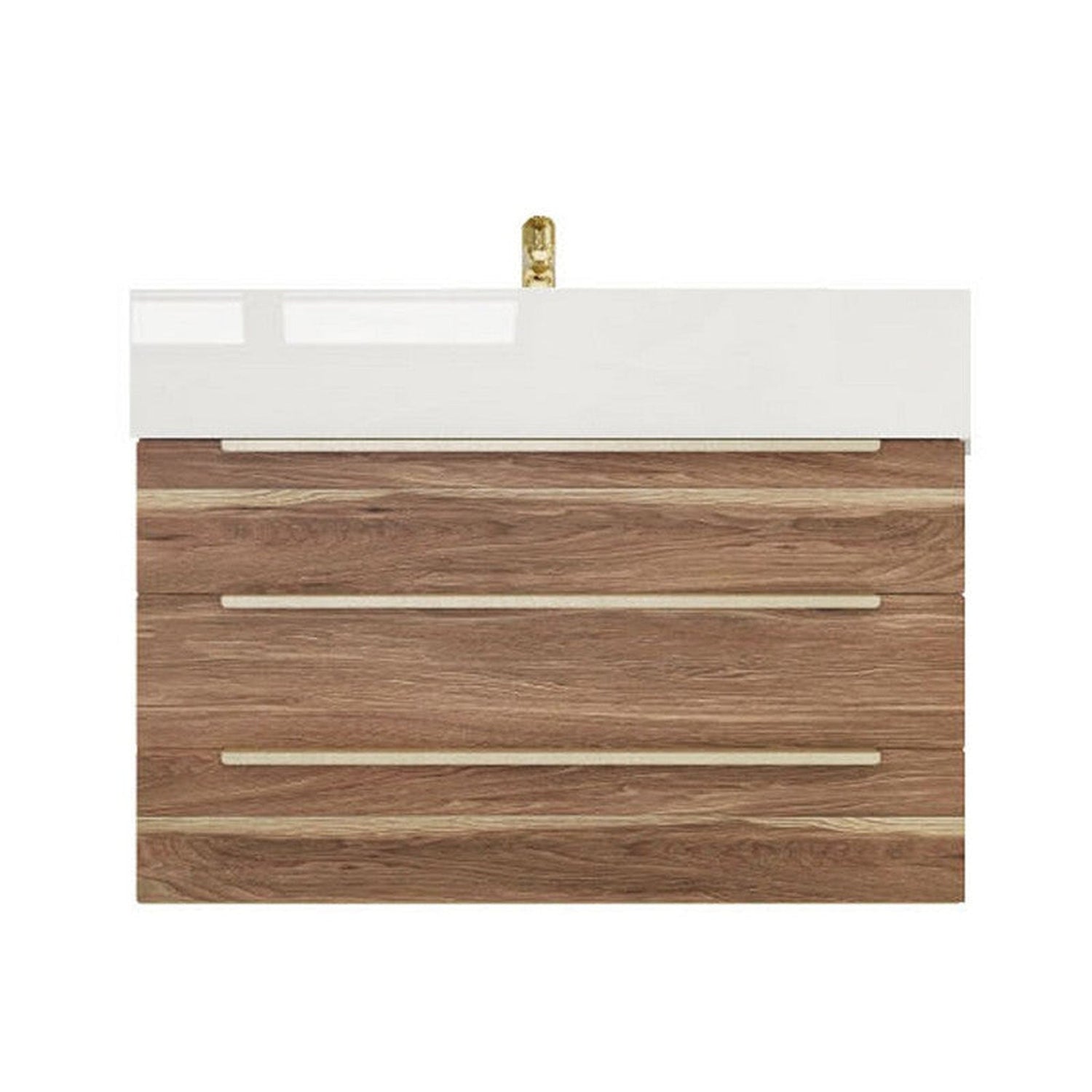 Elara 30&quot; White Oak Wall-Mounted Vanity With Single Reinforced White Acrylic Sink