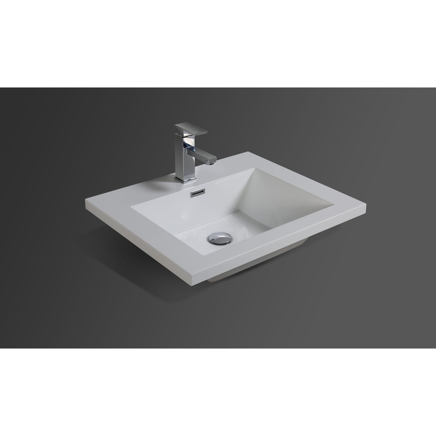 Boho Elegance 24&quot; High Gloss White Wall-Mounted Vanity With Single Reinforced White Acrylic Sink