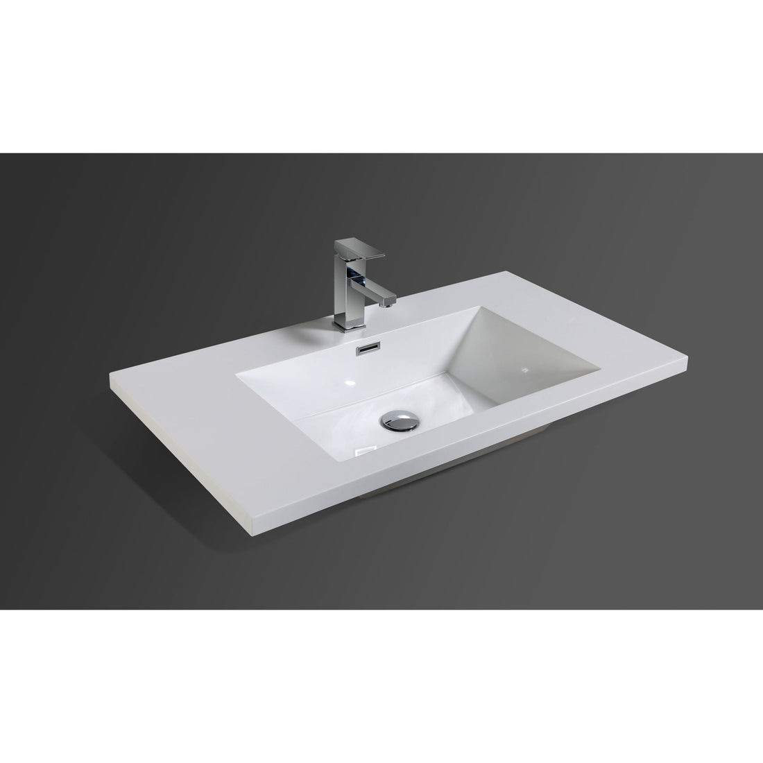 Boho Elegance 36&quot; Cement Gray Wall-Mounted Vanity With Single Reinforced White Acrylic Sink