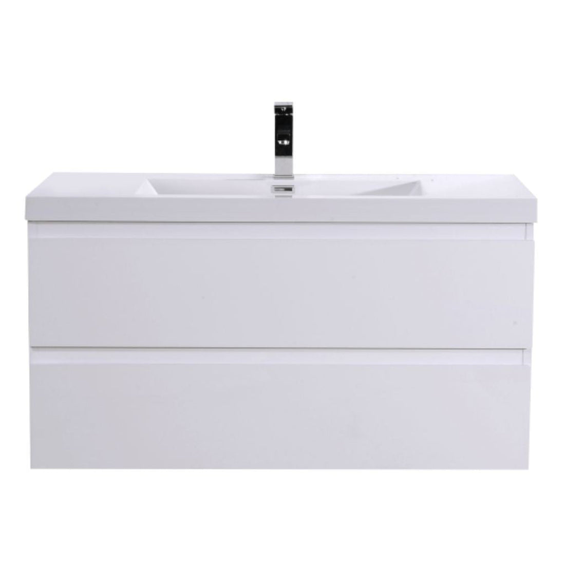 Boho Elegance 42&quot; High Gloss White Wall-Mounted Vanity With Single Reinforced White Acrylic Sink