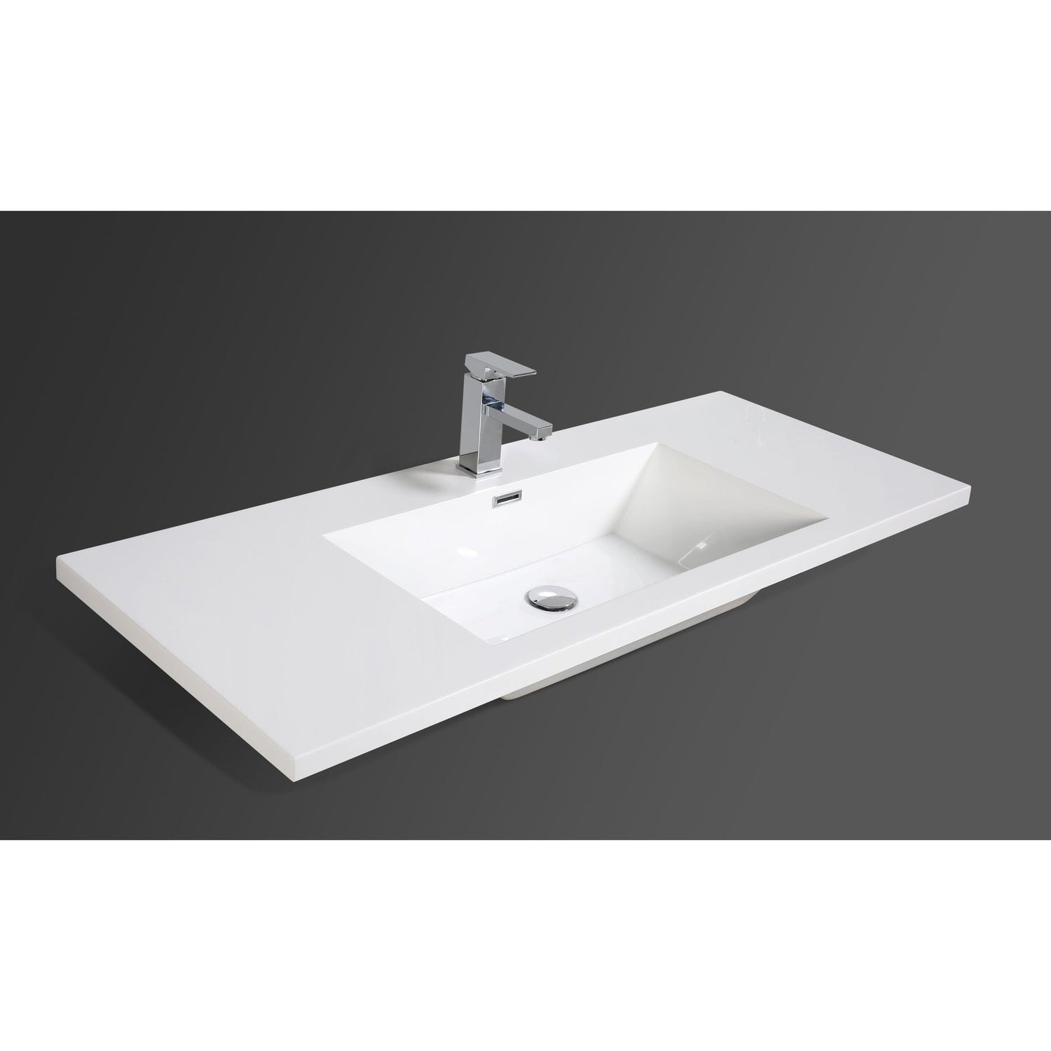 Boho Elegance 48&quot; High Gloss Gray Wall-Mounted Vanity With Single Reinforced White Acrylic Sink