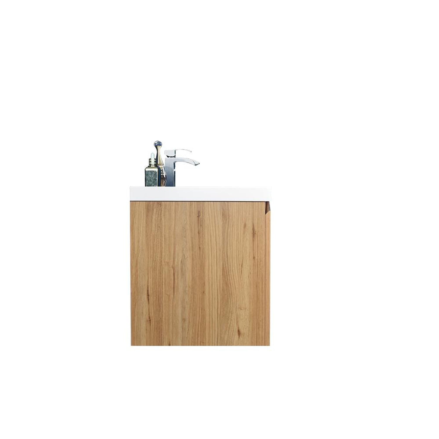 Boho Elegance 48&quot; Nature Oak Wall-Mounted Vanity With Single Reinforced White Acrylic Sink