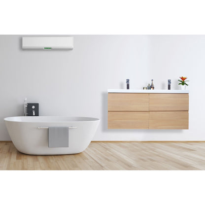 Boho Elegance 48&quot; White Oak Wall-Mounted Vanity With Double Reinforced White Acrylic Sinks