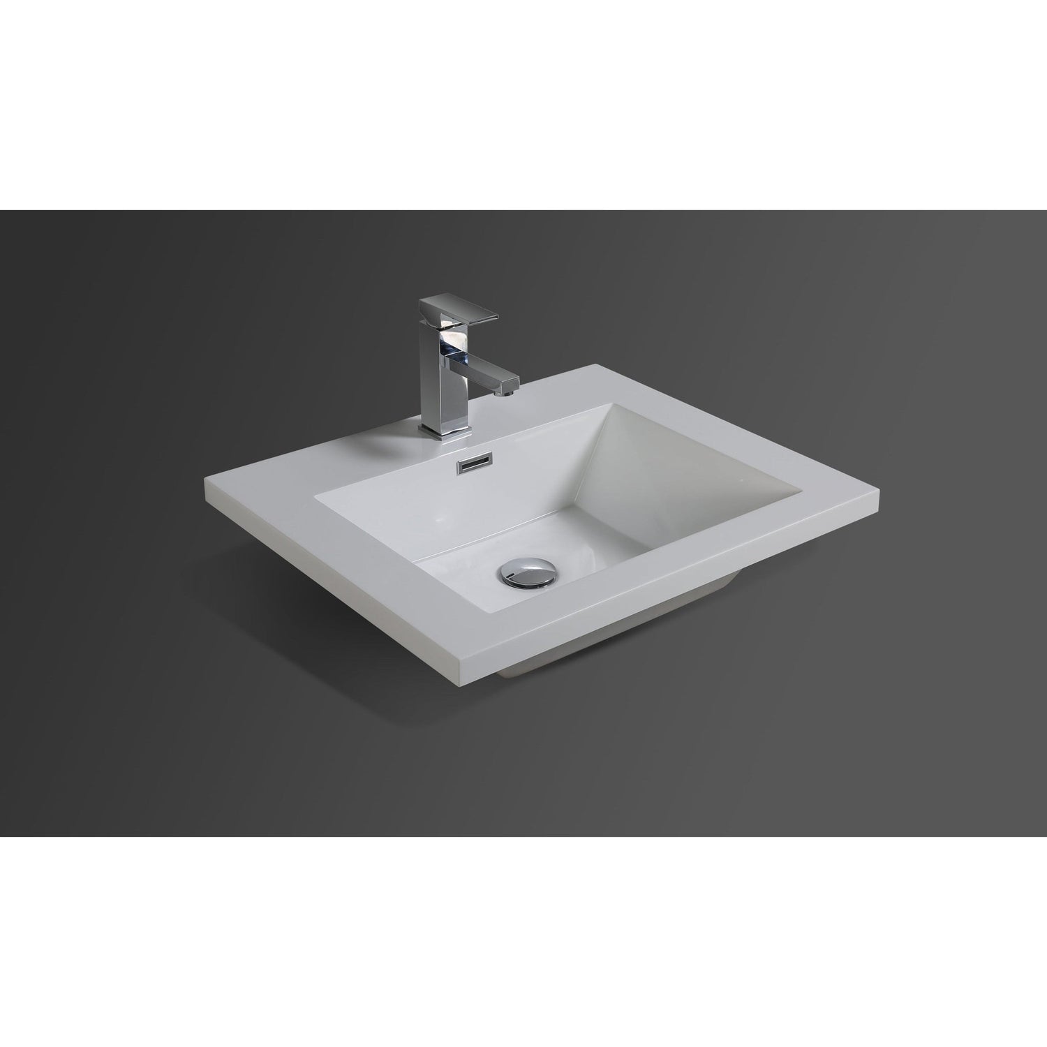 Amara 24&quot; High Gloss White Freestanding Vanity With Single Reinforced White Acrylic Sink