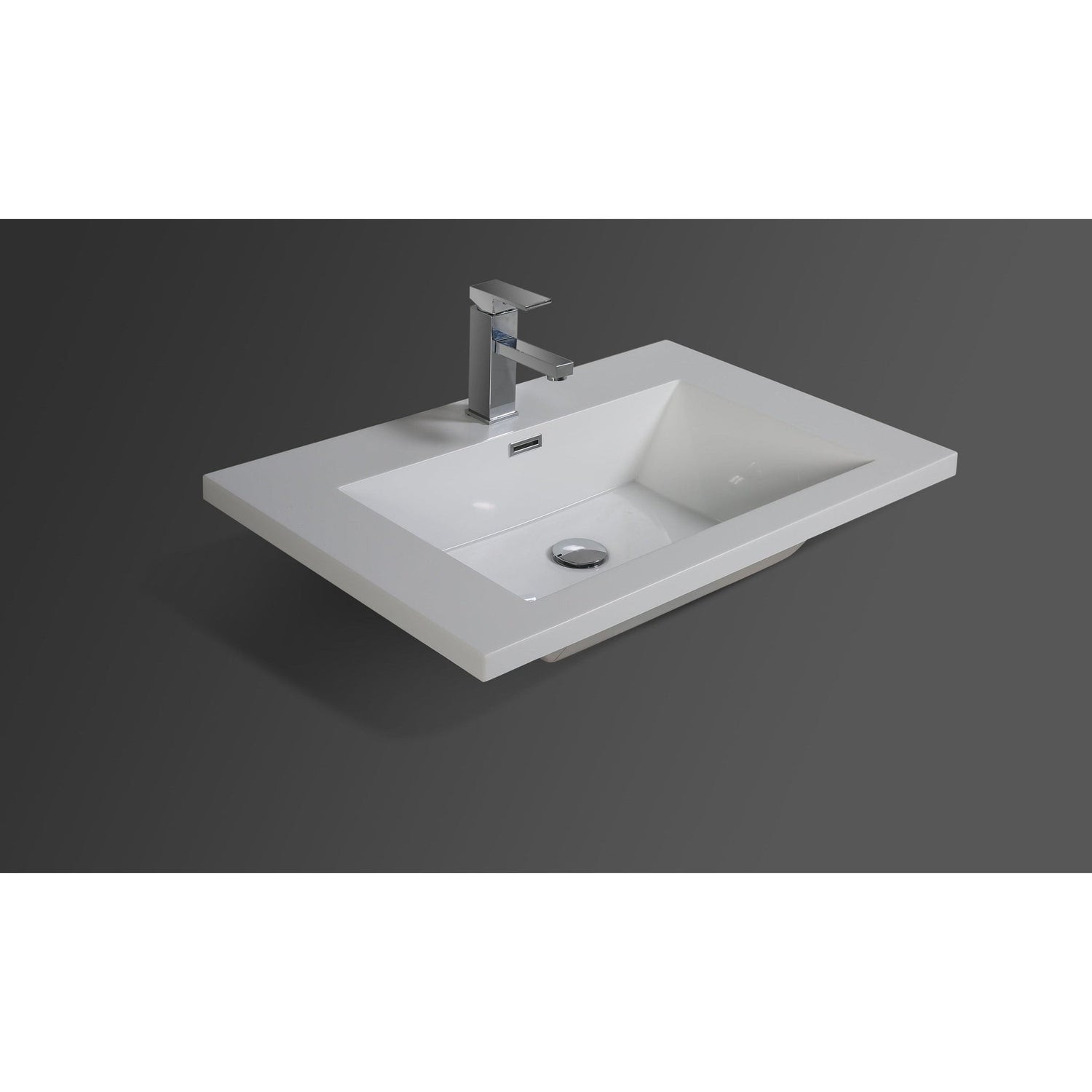 Amara 30&quot; High Gloss White Freestanding Vanity With Single Reinforced White Acrylic Sink