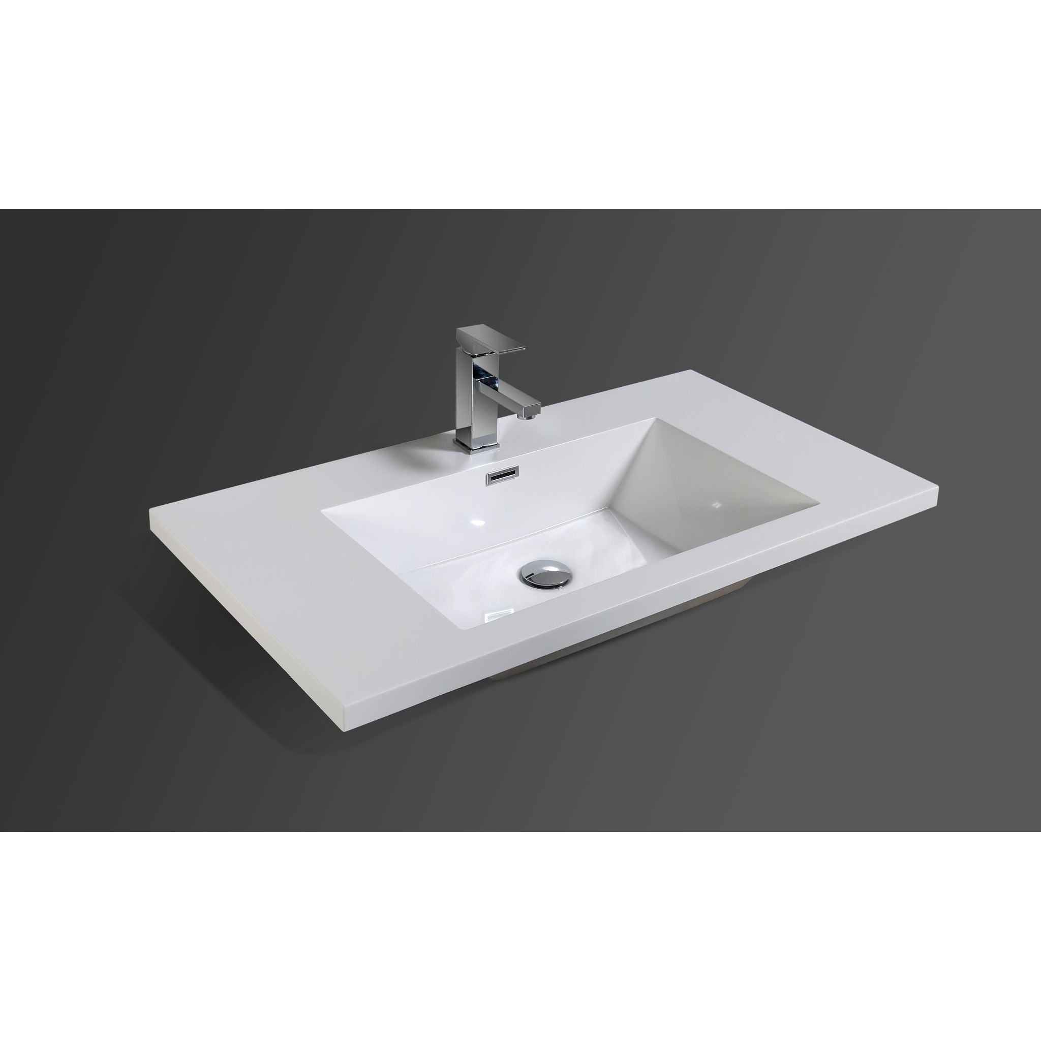 Amara 36&quot; High Gloss Night Blue Freestanding Vanity With Single Reinforced White Acrylic Sink