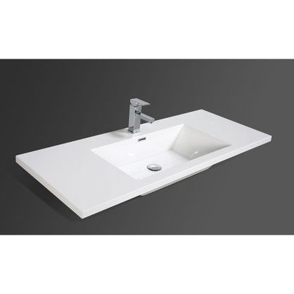 Amara 48&quot; High Gloss Ash Gray Freestanding Vanity With Single Reinforced White Acrylic Sink