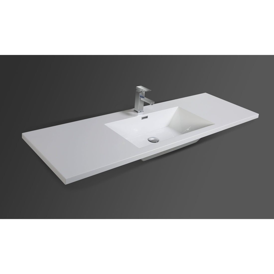 Amara 60&quot; High Gloss White Freestanding Vanity With Single Reinforced White Acrylic Sink