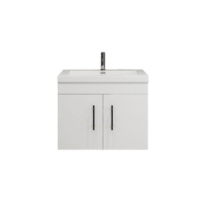 Elara 30&quot; High Gloss White Wall-Mounted Vanity With Single Reinforced White Acrylic Sink