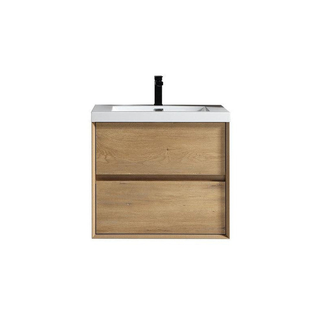 Noble 24&quot; White Oak Wall-Mounted Vanity With Single Reinforced White Acrylic Sink