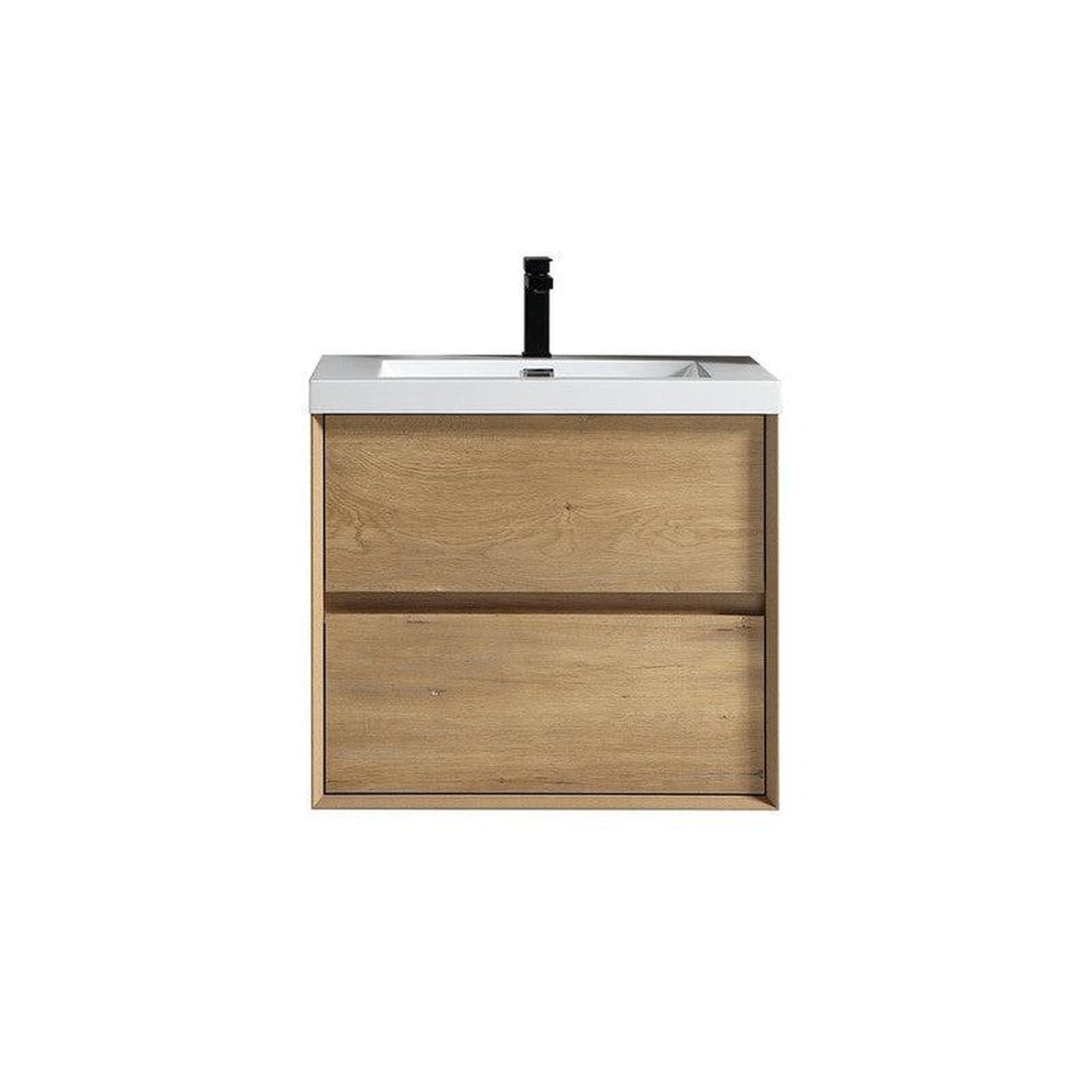 Noble 24&quot; White Oak Wall-Mounted Vanity With Single Reinforced White Acrylic Sink