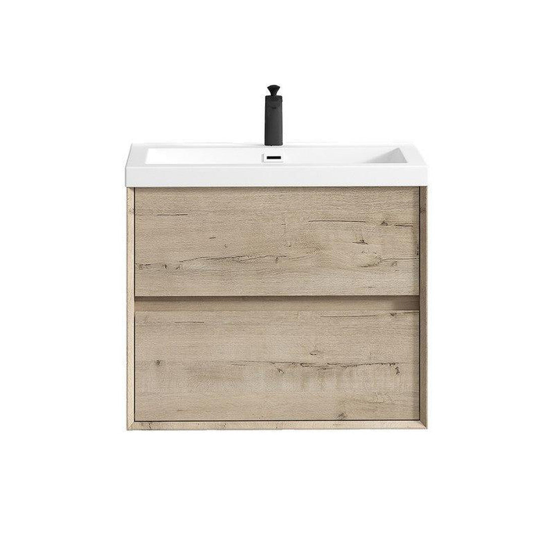 Noble 30&quot; Light Oak Wall-Mounted Vanity With Single Reinforced White Acrylic Sink