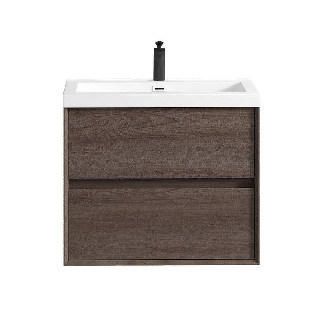 Noble 30&quot; Red Oak Wall-Mounted Vanity With Single Reinforced White Acrylic Sink