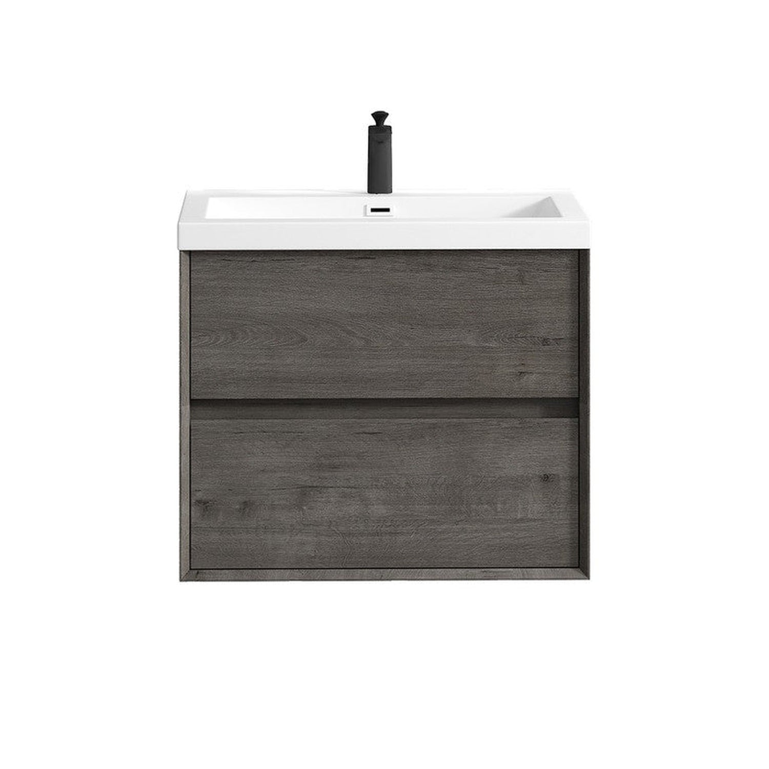 Noble 30&quot; Smoke Oak Wall-Mounted Vanity With Single Reinforced White Acrylic Sink