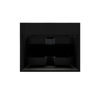 Prime 24&quot; Gloss Black Wall-Mounted Vanity With Single Reinforced White Acrylic Sink