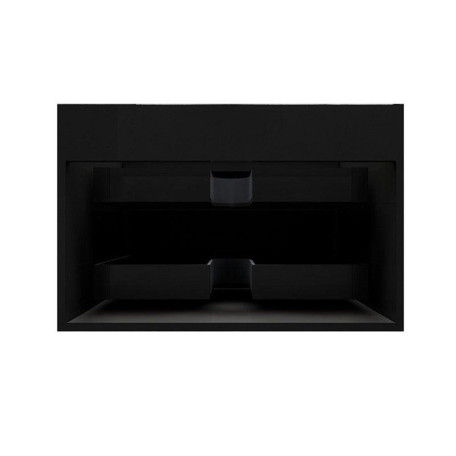 Prime 30&quot; Gloss Black Wall-Mounted Vanity With Single Reinforced White Acrylic Sink