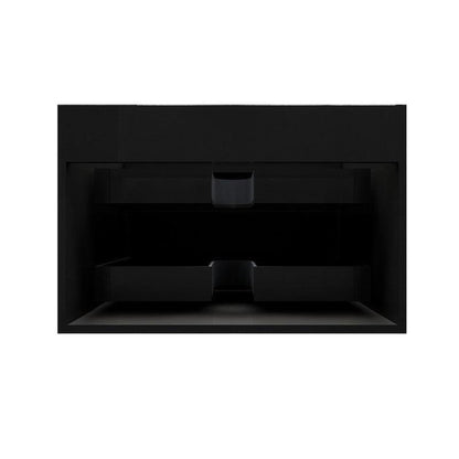 Prime 30&quot; Gloss Black Wall-Mounted Vanity With Single Reinforced White Acrylic Sink