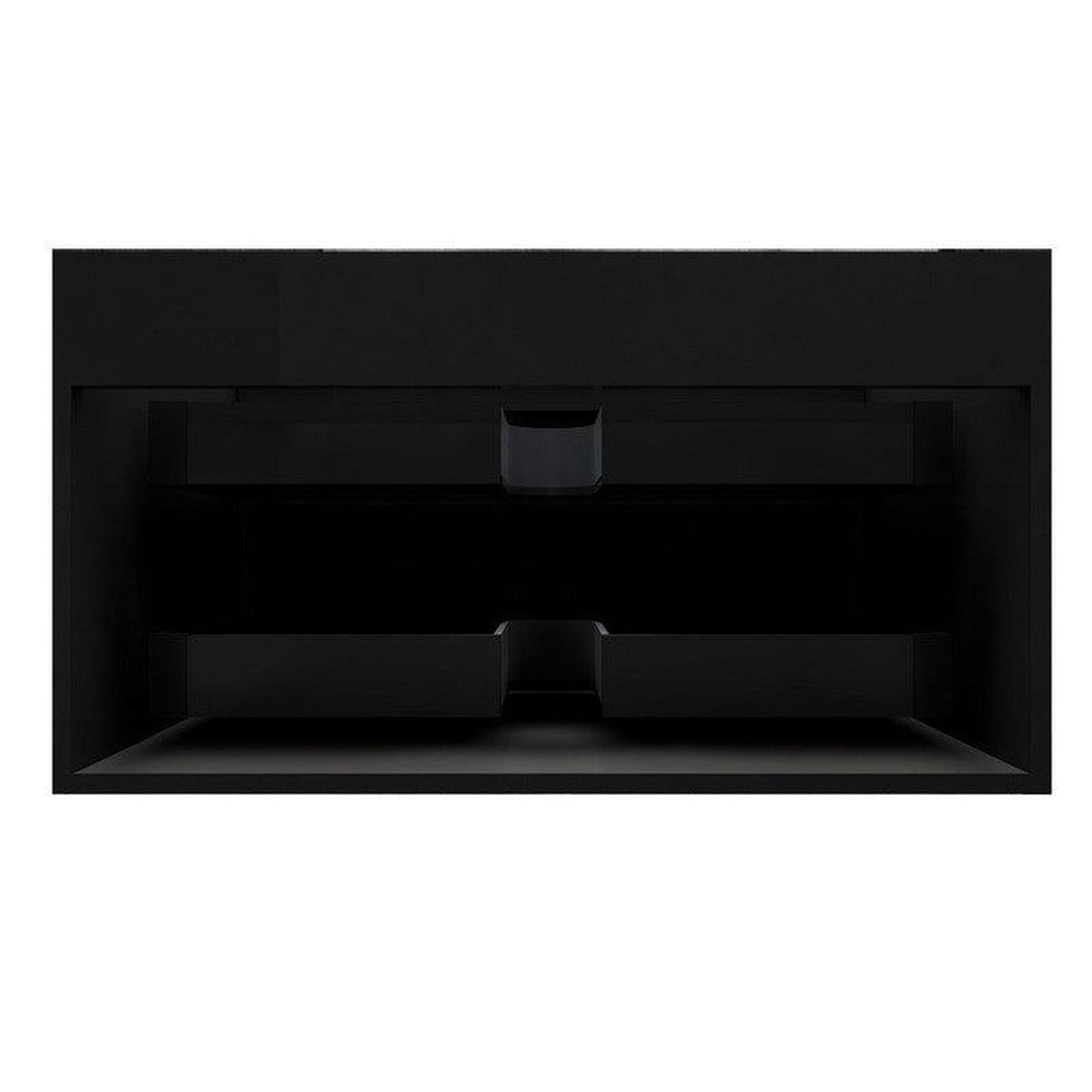 Prime 36&quot; Gloss Black Wall-Mounted Vanity With Single Reinforced White Acrylic Sink