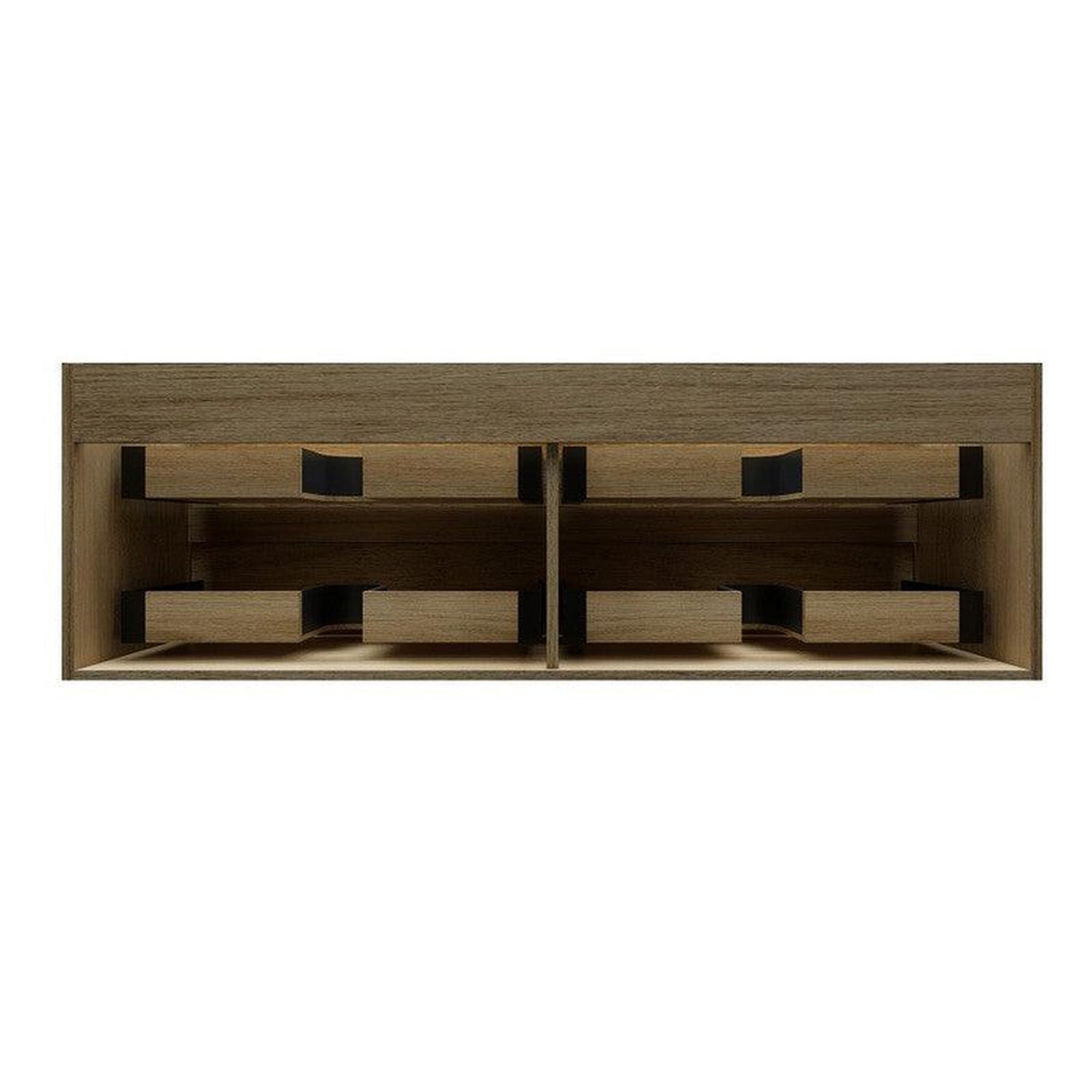 Prime 60&quot; Coffee Wood Wall-Mounted Vanity With Single Faucet Hole and Reinforced White Acrylic Sink