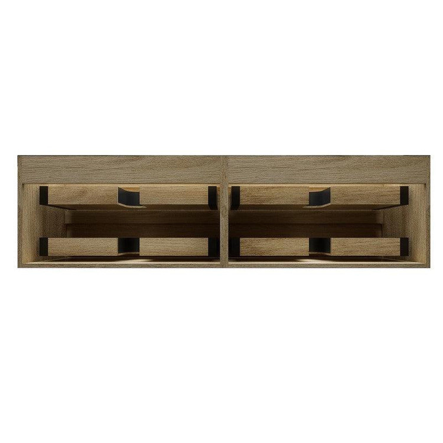 Prime 72&quot; Coffee Wood Wall-Mounted Vanity With Double Faucet Holes and Reinforced White Acrylic Sink