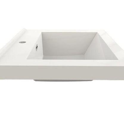 Eden 24&quot; Dark Gray Oak Wall-Mounted Modern Vanity With Single Reinforced White Acrylic Sink