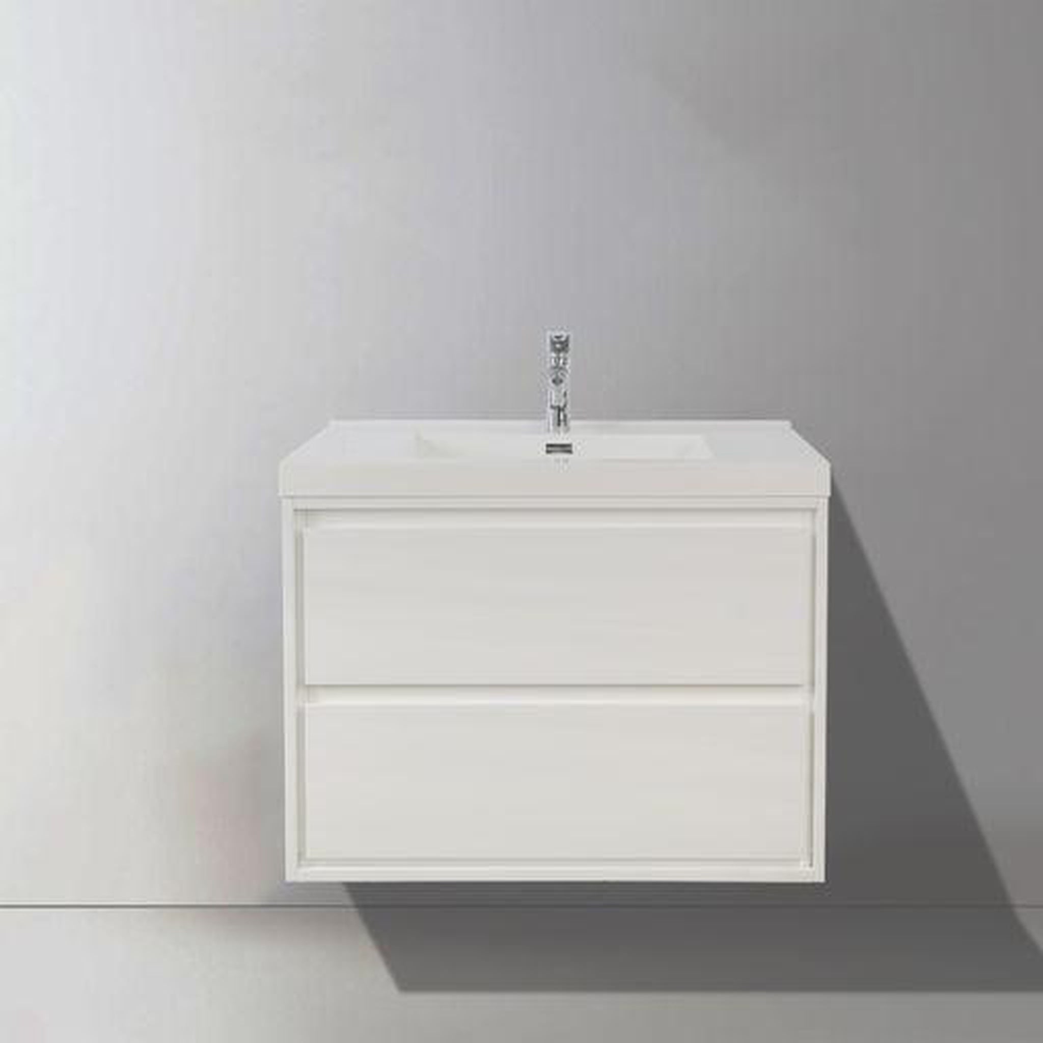 Eden 24&quot; High Gloss White Wall-Mounted Modern Vanity With Single Reinforced White Acrylic Sink