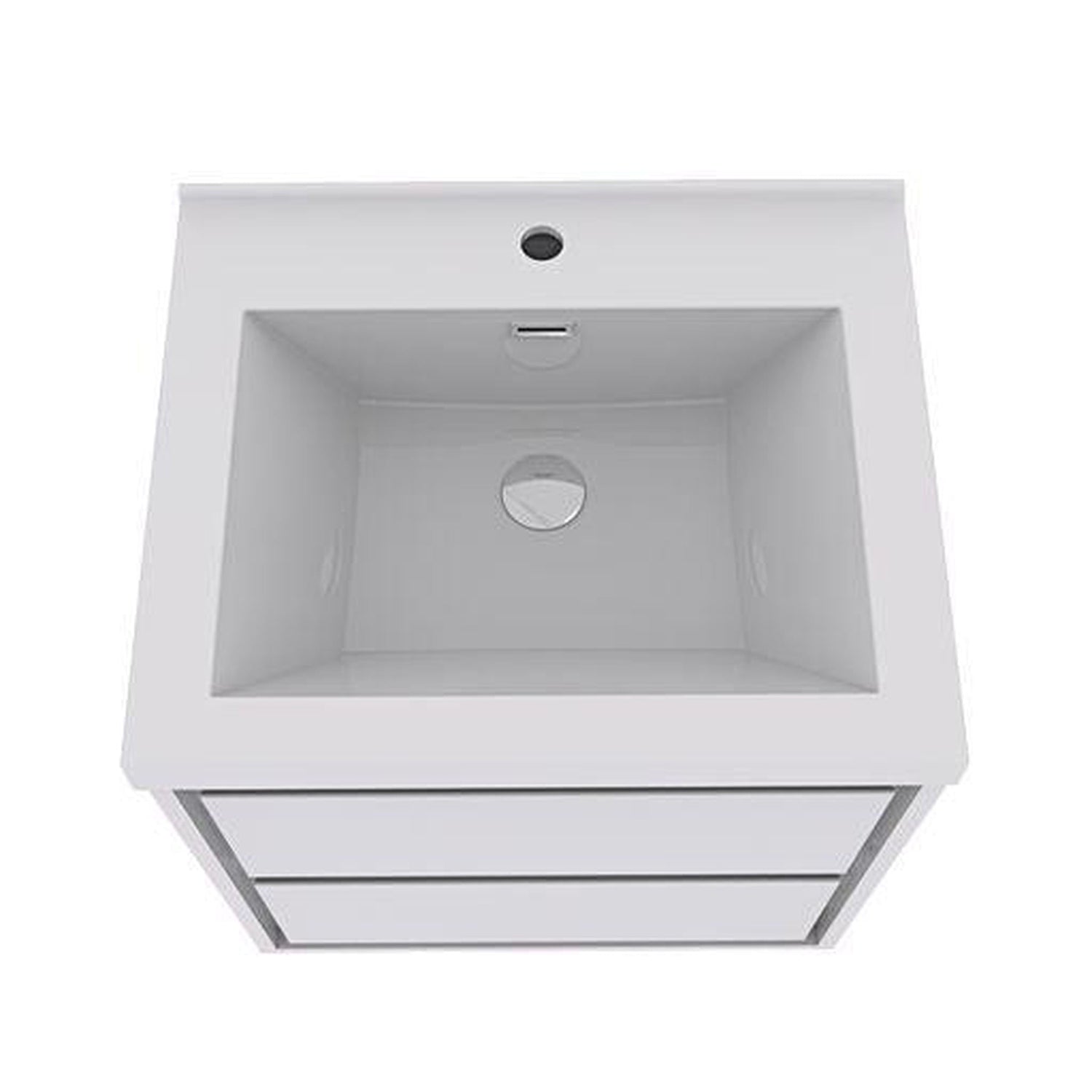 Eden 24&quot; High Gloss White Wall-Mounted Modern Vanity With Single Reinforced White Acrylic Sink