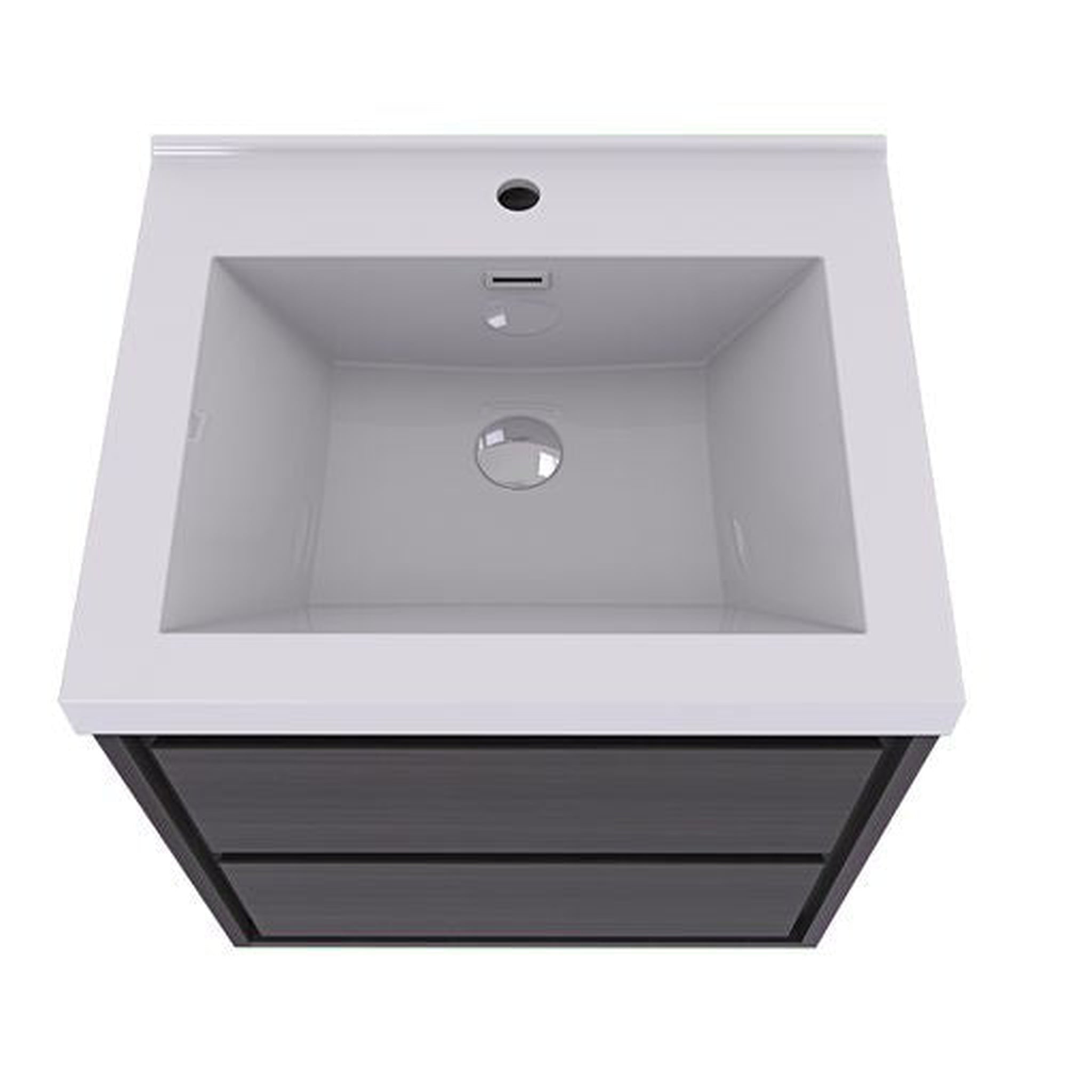 Eden 30&quot; Dark Gray Oak Wall-Mounted Modern Vanity With Single Reinforced White Acrylic Sink