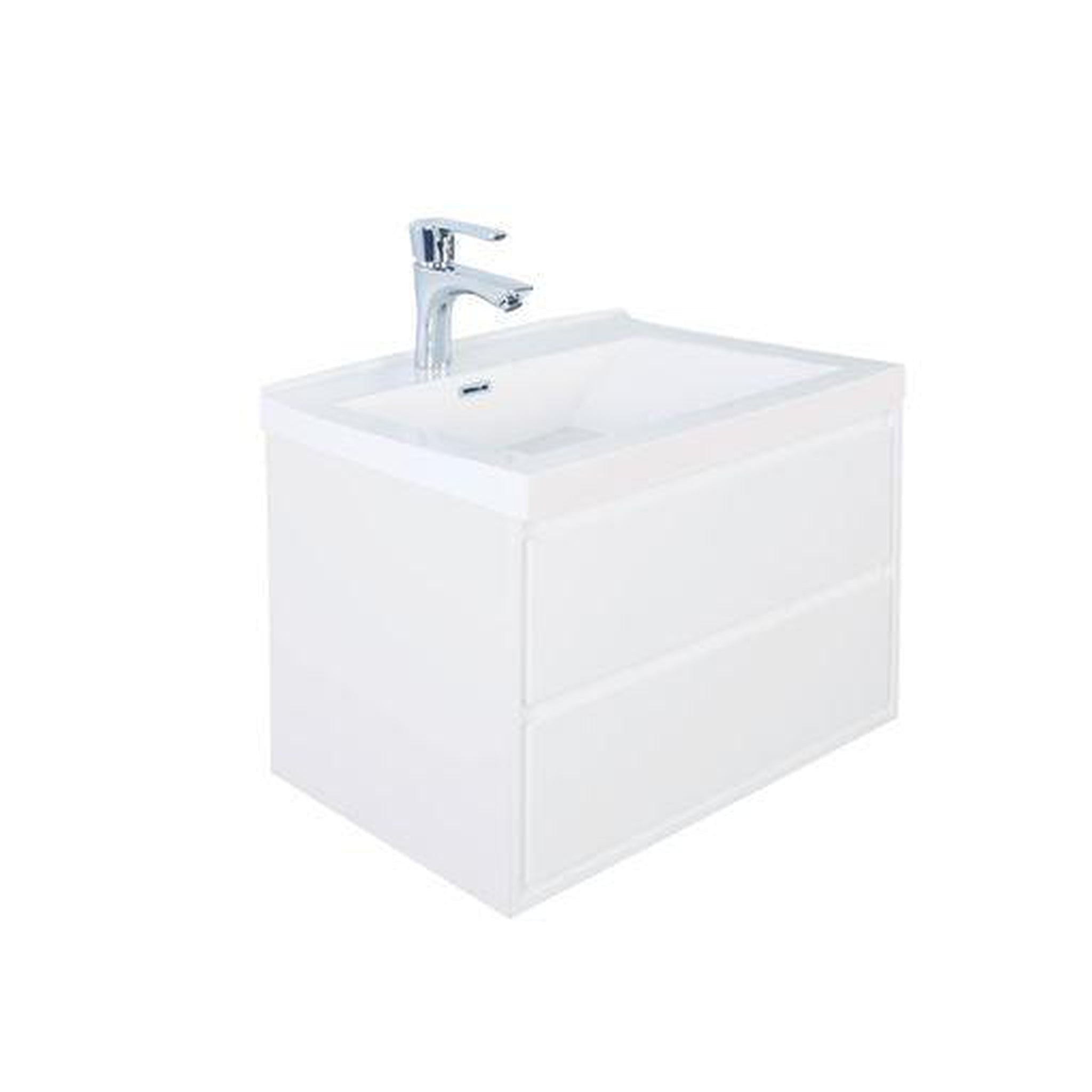 Eden 30&quot; High Gloss White Wall-Mounted Modern Vanity With Single Reinforced White Acrylic Sink