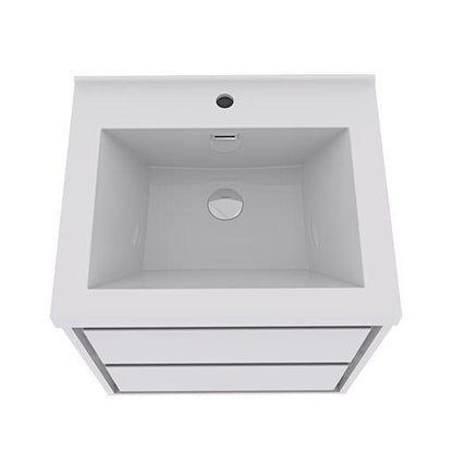 Eden 30&quot; High Gloss White Wall-Mounted Modern Vanity With Single Reinforced White Acrylic Sink